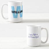 Mug Devis avec Monogramme moderne Initial & Nom