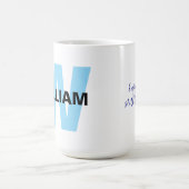 Mug Devis avec Monogramme moderne Initial & Nom (Centre)