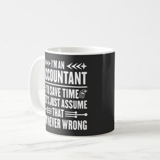 Mug Devis comptable Humour Je suis comptable Impôt amu (Devant gauche)