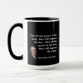 Mug Devis d'Alexander Hamilton sur le don du pouvoir (Gauche)