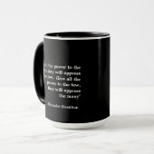 Mug Devis d'Alexander Hamilton sur le don du pouvoir (Devant gauche)