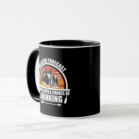 Mug Devis de camping amusant (Devant gauche)