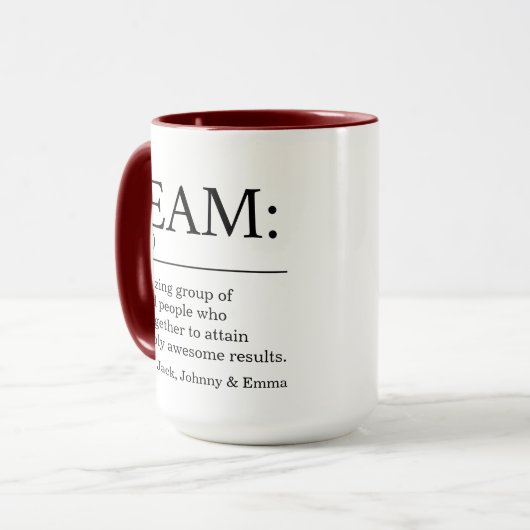 Mug Devis de définition d'équipe (Devant gauche)