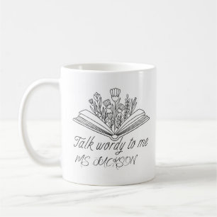 Mug devis de livre drôle personnalisé pour professeur