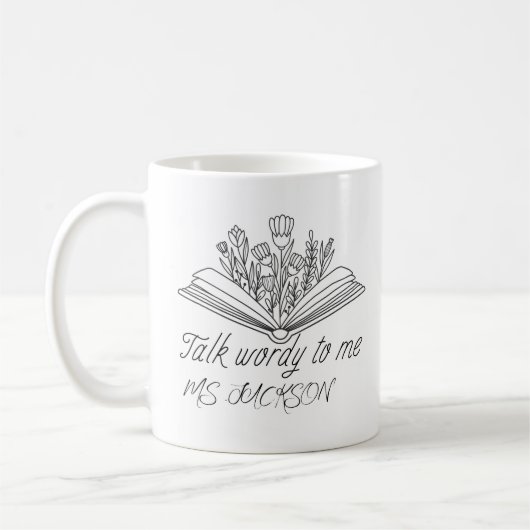Mug devis de livre drôle personnalisé pour professeur  (Gauche)