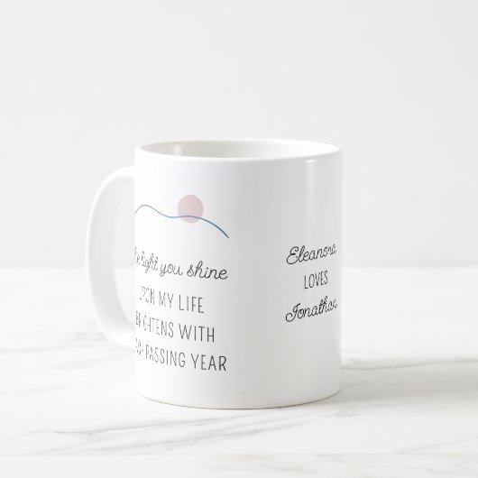 Mug Devis de motivation Abstrait du logo Sun (Devant gauche)