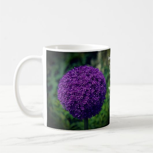 Mug Devis de motivation parfait violet Allium Allium (Gauche)