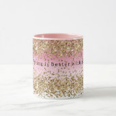 Mug Devis de Parties scintillant Gold Sparkle Pink Omb (Centre)
