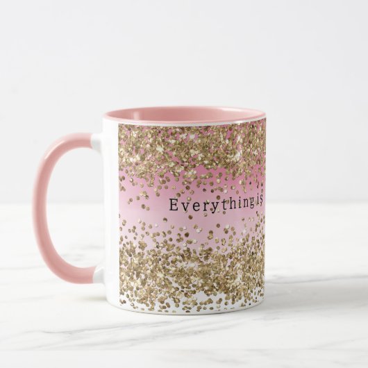 Mug Devis de Parties scintillant Gold Sparkle Pink Omb (Gauche)