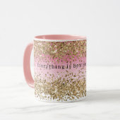 Mug Devis de Parties scintillant Gold Sparkle Pink Omb (Devant gauche)