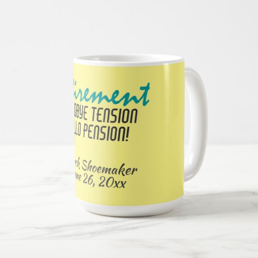Mug Devis de retraite amusant personnalisé (Devant droit)