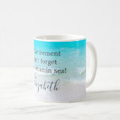 Mug Devis de retraite Beach Cadeau de sable de mer (Devant droit)