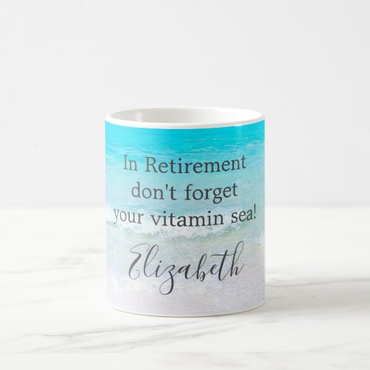 Mug Devis de retraite Beach Cadeau de sable de mer (Centre)