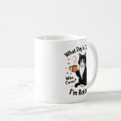 Mug Devis de retraite pour chats amusants - Retraité J (Devant droit)