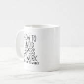 Mug Devis de travail sarcastique - Évitez le stress, i (Devant gauche)