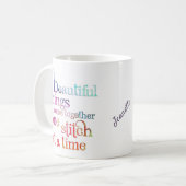 Mug Devis de Tricot de broderie à coudre (Devant gauche)