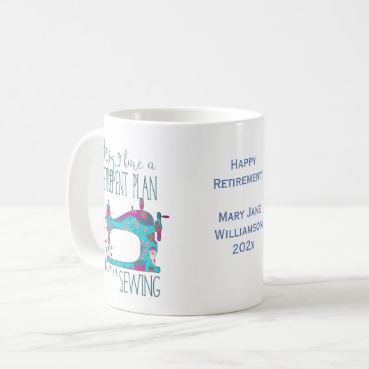 Mug Devis du plan d'égout de retraite amusant (Devant gauche)