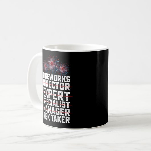 Mug Devis du responsable de Fireworks 4 juillet du pre (Devant gauche)