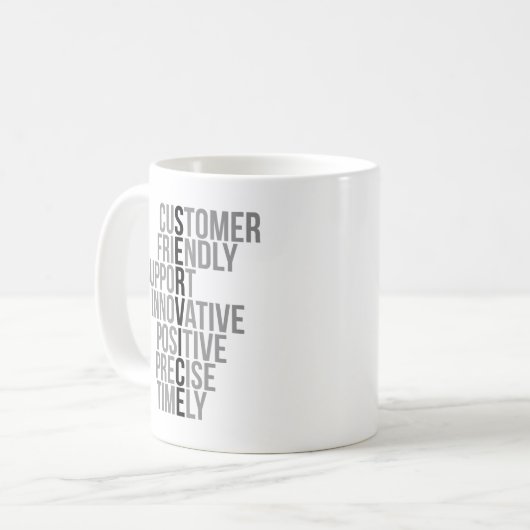 Mug Devis du service à la clientèle (Devant gauche)