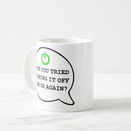 Mug Devis Geek amusant Désactiver et réactiver l'Humou (Devant gauche)