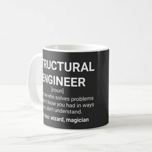 Mug Devis Humour de définition de l'ingénieur structur (Devant gauche)