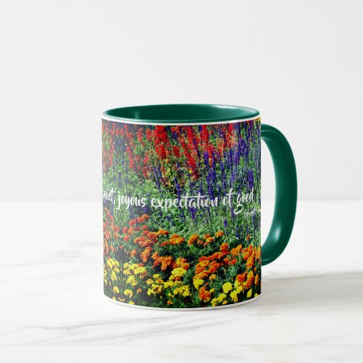 Mug Devis inspirant Jardin Fleur (Devant droit)