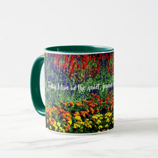 Mug Devis inspirant Jardin Fleur (Devant gauche)