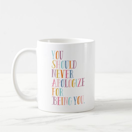 Mug Devis inspirant | Typographie colorée mignonne (Gauche)