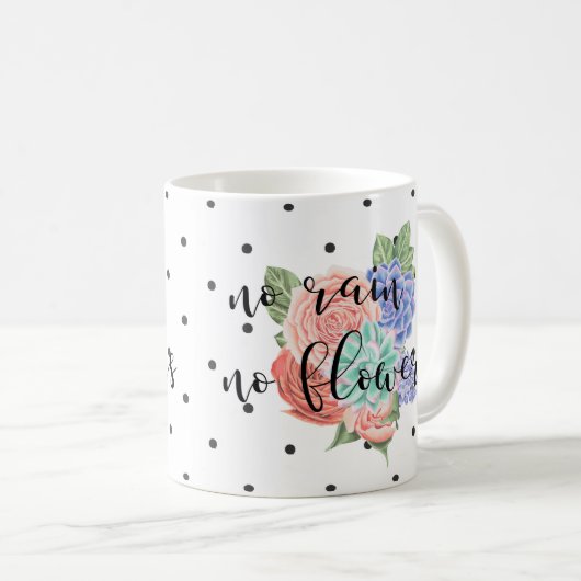 Mug Devis inspirant | Typographie moderne sur les fleu (Devant droit)