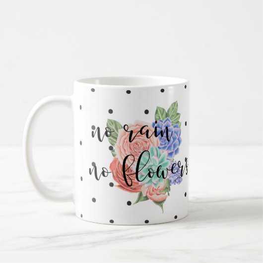 Mug Devis inspirant | Typographie moderne sur les fleu (Gauche)