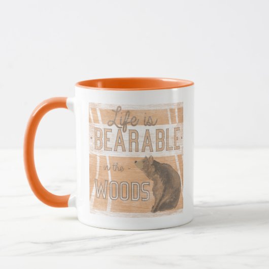 Mug Devis | La Vie Est Portable Dans Les Bois (Gauche)