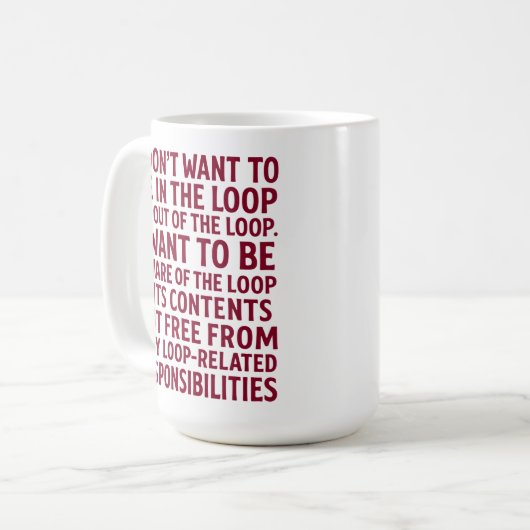 Mug Devis Libérer des responsabilités de boucle (Devant gauche)
