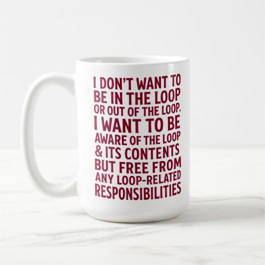 Mug Devis Libérer des responsabilités de boucle (Gauche)