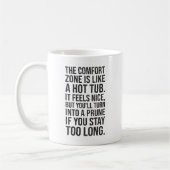 Mug Devis motivationnel amusant, zone de confort ou ba (Gauche)