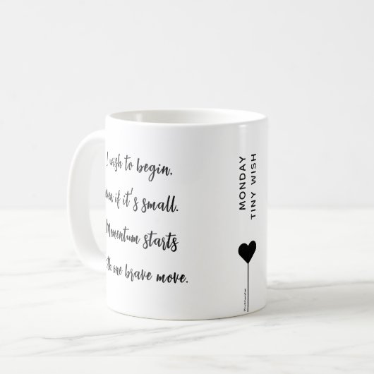 Mug Devis Motivationnel Personnalisé Lundi (Devant gauche)