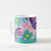 Mug devis personnalisé vert floral moderne crocus femi (Devant gauche)