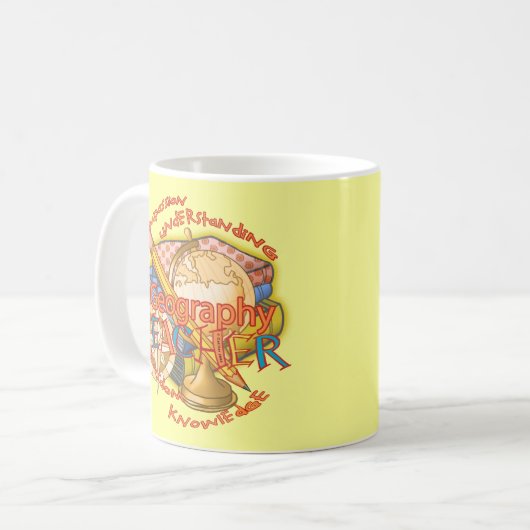 Mug Devise de l'enseignant en géographie (Devant gauche)