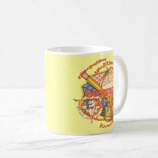 Mug Devise de professeur de géographie (Devant droit)