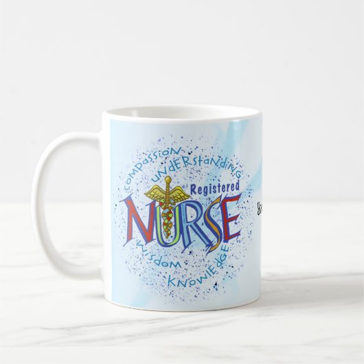 Mug Devise d'infirmière diplômée (Gauche)