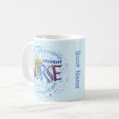 Mug Devise d'infirmière étudiante (Devant gauche)