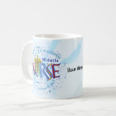 Mug Devise d'infirmière sage-femme (Devant gauche)