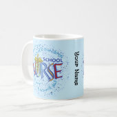 Mug Devise d'infirmière scolaire (Devant gauche)