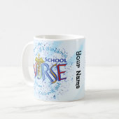 Mug Devise d'infirmière scolaire (Devant gauche)