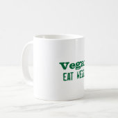 Mug Devise végétalienne : mangez bien, pet souvent (Devant gauche)