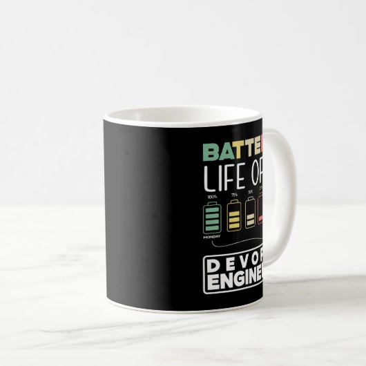 Mug DevOps Ingénieur Batterie Vie Cloud Informatique (Devant droit)