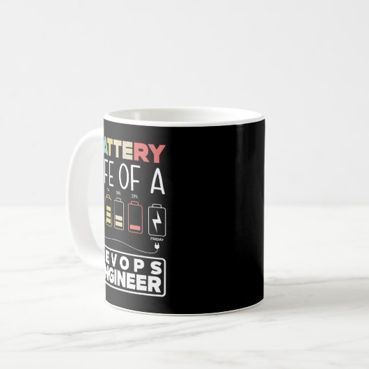 Mug DevOps Ingénieur Batterie Vie Cloud Informatique (Devant gauche)