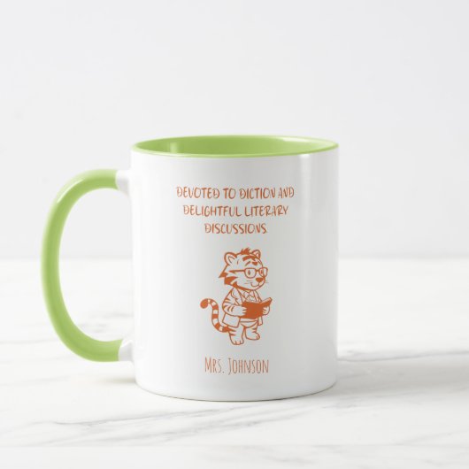 Mug Dévoué au plaisir du diction et aux discussions li (Gauche)