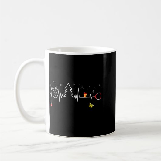 Mug Devoxtee Christmas Tree Heartbeat Funny Christmas (Gauche)