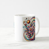 Mug d'explosion florale cosmique colorée (Devant droit)