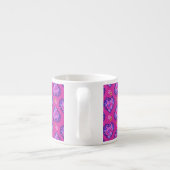 Mug d'expresso, Coeurs et fleurs, Magenta, Mauve (Dos)